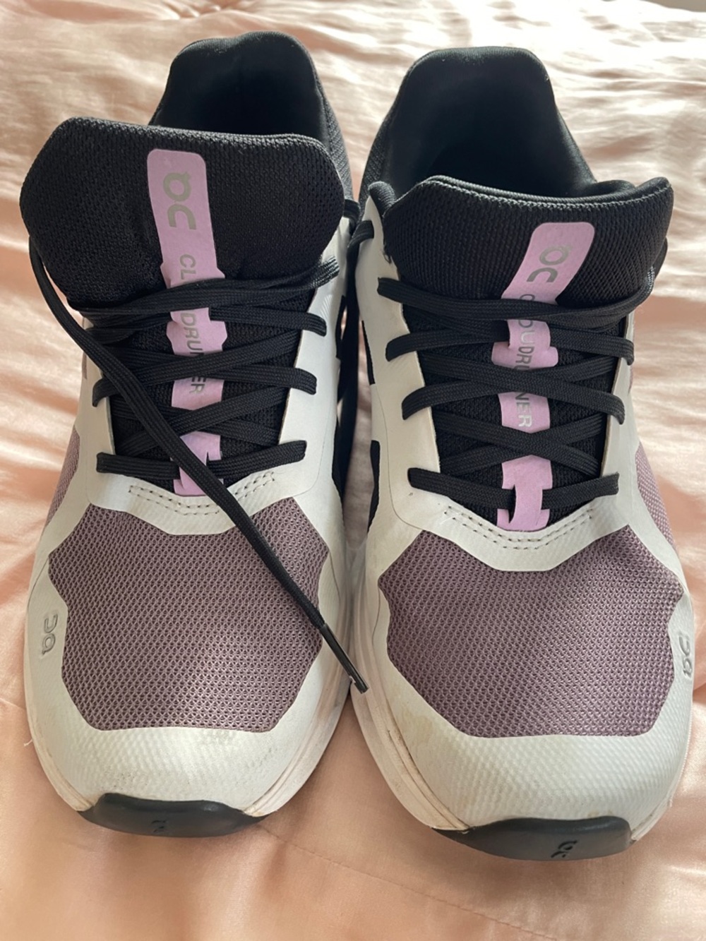 On Cloudrunner Running Women's Athletic Sneakers in Lavender and White